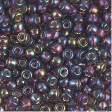 Silver Lined Dark Smoky Amethyst AB Miyuki Size 8/0 seed beads, Colour 1013 22gm