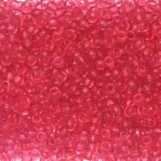 Bubblegum Pink Transparent, dyed Miyuki Size 8/0 seed beads, Colour 1308, 22gm