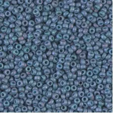 Matted Metallic Steel Blue Luster Miyuki 8/0 Seed Beads, 22g, Colour 2030