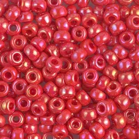 Red Vermillion Opaque AB Miyuki size 6/0 Colour  0407R, 20g approx.