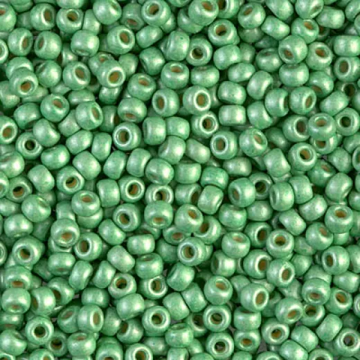 Mint Matte Duracoat Galvanized Size 8/0 seed beads,, Colour 4214F, 22gm Mint Matte Duracoat Galvanized Size 8/0 seed beads,, Colour 4214F, 22gm