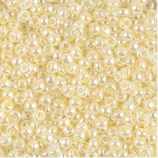 Miyuki Seed beads - Size 8/0 - Buttercream Ceylon/ Beige Opal Ceylon -22 grms, c...