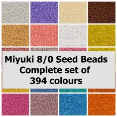 Complete set of Miyuki Size 8/0 Seed Beads - 394 colours