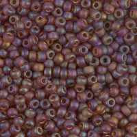 Dark Topaz AB Transparent Matte Miyuki Size 8/0 seed beads, Colour  0134FR, 22gm