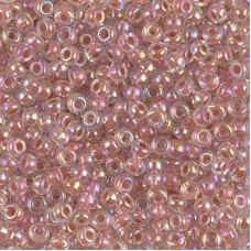 Dark Peach Lined Crystal AB Miyuki 8/0 seed beads colour 0275, 22Grms approx.