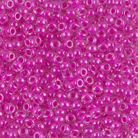 Miyuki Seed beads - 8/0 - Fuchsia Lined Crystal, colour 0209, - 22grms