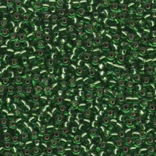 Silver Lined Transparent Green Miyuki 8/0 Seed Beads, 22g, Colour 0015 Silver Lined Transparent Green Miyuki 8/0 Seed Beads, 22g, Colour 0015