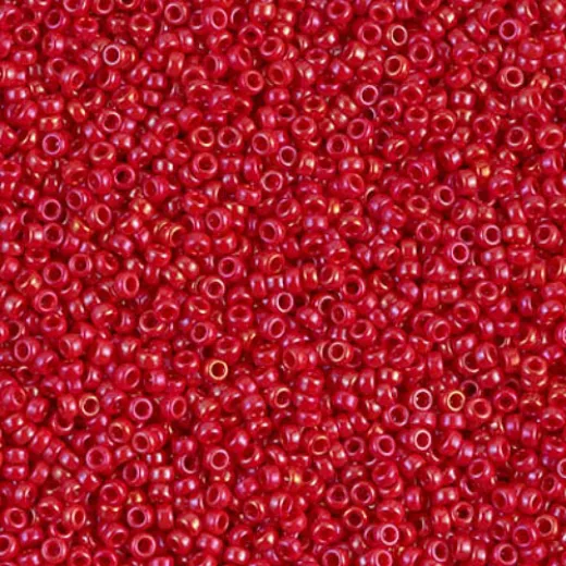 Opaque Red Luster Miyuki 15/0 Seed Beads, 8.2g, Colour 1943 Opaque Red Luster Miyuki 15/0 Seed Beads, 8.2g, Colour 1943
