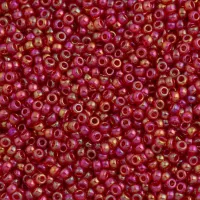 Red AB Transparent Miyuki 15/0 Seed Beads, 8.2g approx. , Colour 254