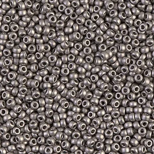 Matt Steel, Miyuki 11/0 Seed Beads, Colour 0190F, 5.2g Approx Matt Steel, Miyuki 11/0 Seed Beads, Colour 0190F, 5.2g Approx