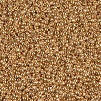 Galvanized Yellow Gold Miyuki 11/0 Seed Beads, 22g, Colour 1053
