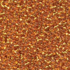 Silver Lined Dyed Amber Gold Duracoat, Colour 4261, Miyuki 11/0, 22g approx.