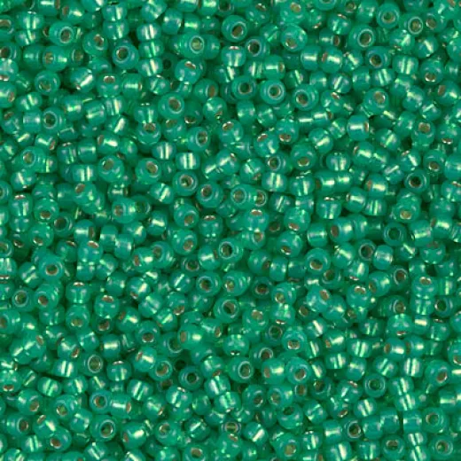 Dyed Green S/L Dyed Alabaster Miyuki Size 8/0 seed beads, Approx 22 Grams Colour 646 Dyed Green S/L Dyed Alabaster Miyuki Size 8/0 seed beads, Approx 22 Grams Colour 646