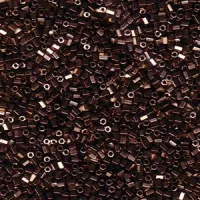 Cut Metallic Dark Bronze Miyuki 11/0 Seed Beads, colour 0457 / 0614, 22g approx.