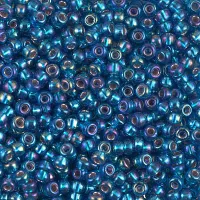 Silver Lined Capri Blue AB Miyuki Size 8/0 Seed Beads, Colour 1025,  22g