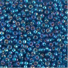 Silver Lined Capri Blue AB Miyuki Size 8/0 Seed Beads, Colour 1025,  22g