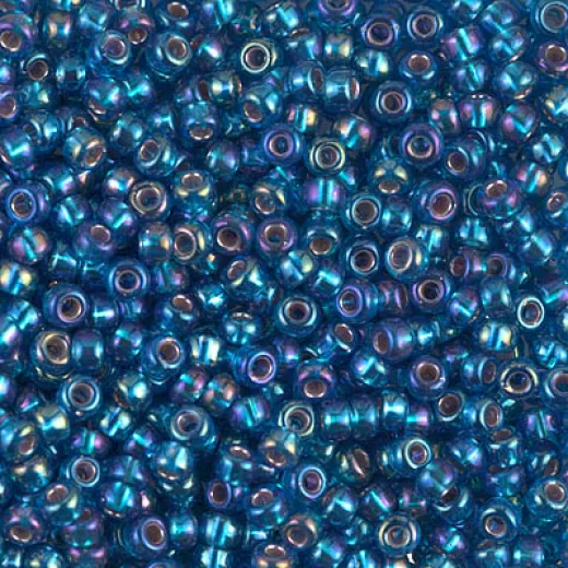 Silver Lined Capri Blue AB Miyuki Size 8/0 Seed Beads, Colour 1025, 22g Silver Lined Capri Blue AB Miyuki Size 8/0 Seed Beads, Colour 1025, 22g