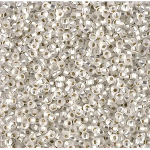 Matte Silver Lined Crystal, Miyuki 11/0 Seed Beads, Colour 0001F, 22g Approx