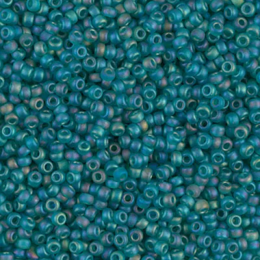 Matte Transparent Teal AB, Colour 2405FR, Miyuki 11/0, 22g approx.