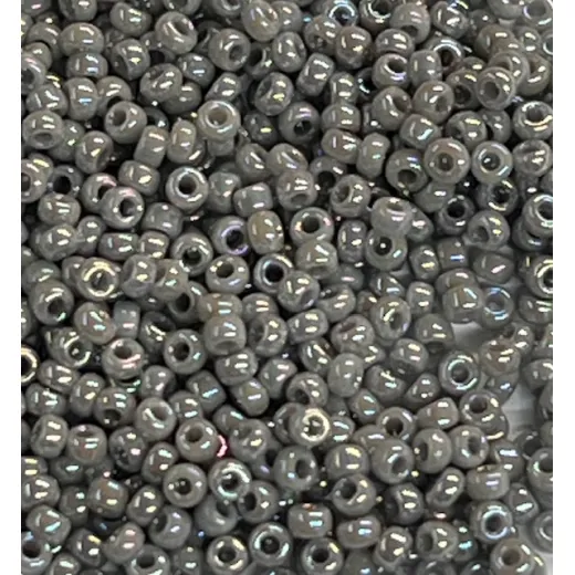 Miyuki Size 11 Seed Beads, Grey AB, Colour 0489, 22g Approx. Miyuki Size 11 Seed Beads, Grey AB, Colour 0489, 22g Approx.