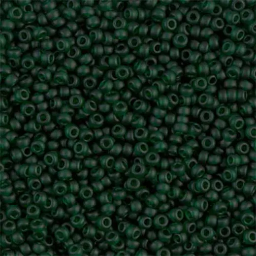 Transparent Dark Emerald Matte, Miyuki 11/0 Seed Beads, Colour 0156F, 22g Approx. Transparent Dark Emerald Matte, Miyuki 11/0 Seed Beads, Colour 0156F, 22g Approx.