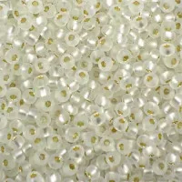 Matte Silver Lined Crystal Miyuki Size 15 Seed Beads, Colour 0001F, 8.2gm Approx.