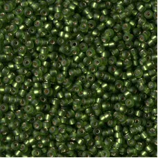 Matte Olive Silver Lined, Miyuki 11/0 Seed Beads, Colour 0026F, 22g Approx