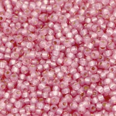 Silver Lined Dyed Pink Duracoat Miyuki size 8/0 seed beads, colour 4237, 22g pack