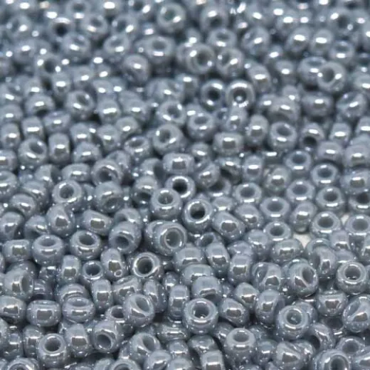 Miyuki Size 11 Seed Beads, Opaque Grey Luster, Colour 0443, 22g Approx. Miyuki Size 11 Seed Beads, Opaque Grey Luster, Colour 0443, 22g Approx.