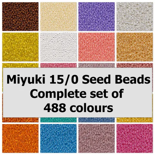 Complete set of Miyuki Size 15/0 Seed Beads - 488 colours Complete set of Miyuki Size 15/0 Seed Beads - 488 colours