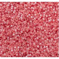 Light Rose Silver Lined Dyed, Miyuki size 15/0 seed beads, colour 0678, 8.2g app...