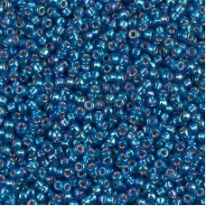 Silver Lined Capri Blue AB Miyuki 15/0 Seed Beads, 8.2g, Colour 1025