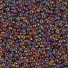 Root Beer Lined Light Topaz AB Miyuki 15/0 seed beads, colour 0357, 8.2g approx.