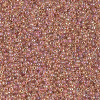 Dark Peach Lined Crystal AB Miyuki 15/0 Seed Beads, 8.2g approx. , Colour 0275