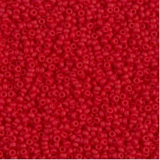 Matte Red Opaque Miyuki 15/0 Seed Beads, Colour 0408F, 8.2g approx.