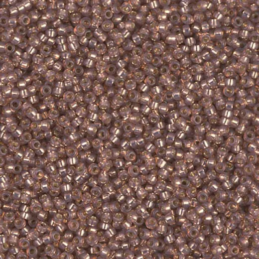 Dyed Rose Bronze Silver Lined Alabaster Miyuki size 15/0 seed beads, colour 0641, 8.2g approx. Dyed Rose Bronze Silver Lined Alabaster Miyuki size 15/0 seed beads, colour 0641, 8.2g approx.