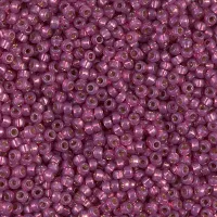 Dyed Silver Lined Fuschia Duracoat Miyuki size 8/0 seed beads, colour 4247, 22g 