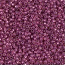 Dyed Silver Lined Fuschia Duracoat Miyuki size 8/0 seed beads, colour 4247, 22g 