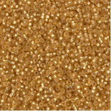 Silver Lined Dark Gold Matte Miyuki 15/0 seed beads, colour 0004F, 8.2g approx.
