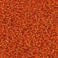 Silver Lined Orange Miyuki 15/0 seed beads, colour 0009, 100g Wholesale Pack