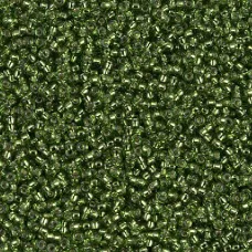 Miyuki Size 15 Seed Beads, Olive Silver Lined, Colour 0026, 8.2 Grams