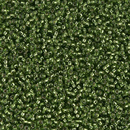Miyuki Size 15 Seed Beads, Olive Silver Lined, Colour 0026, 8.2 Grams Miyuki Size 15 Seed Beads, Olive Silver Lined, Colour 0026, 8.2 Grams