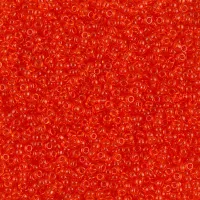 Transparent Tangerine Miyuki 15/0 seed beads, colour 0139, 8.2g approx.