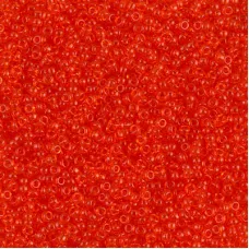 Transparent Tangerine Miyuki 15/0 seed beads, colour 0139, 8.2g approx.