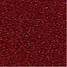 Transparent Dark Ruby Miyuki 15/0 seed beads, colour 0141D, 8.2g approx.