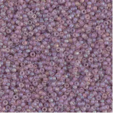 Transp Smoky Amethyst AB Matte Miyuki 15/0 seed beads, colour 0142FR, 8.2g appro...