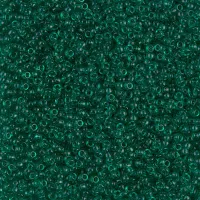 Transparent Emerald Miyuki 15/0 seed beads, colour 0147, 8.2g approx.