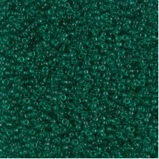 Transparent Emerald Miyuki 15/0 seed beads, colour 0147, 8.2g approx.