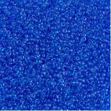 Transparent Sapphire Miyuki 15/0 seed beads, colour 0150, 8.2g approx.