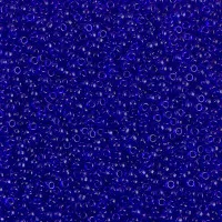 Transparent Cobalt Miyuki 15/0 seed beads, colour 0151, 8.2g approx.
